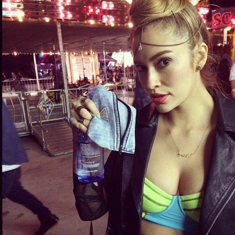 Roxy Zip up Neon Bathing Suit Top